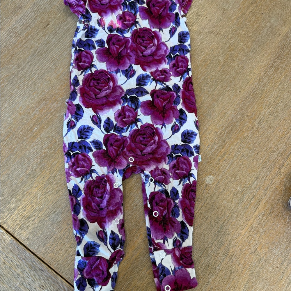 Posh Peanut Purple Floral Romper